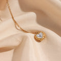 Mother-of-Pearl Heart Pendant in 18K Gold